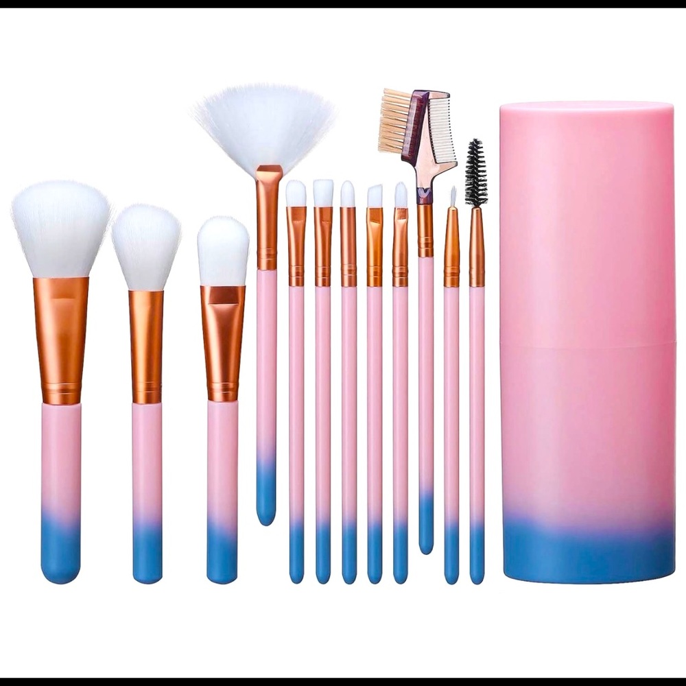 12 PC Makeup Brush Set with Travel Case